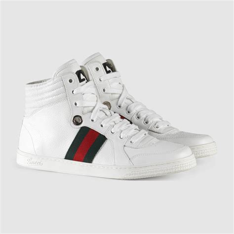 gucci shoes white women|white high top Gucci sneakers.